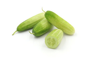 fresh cucumber on white background