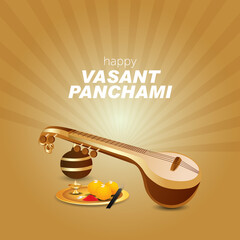 Vasant Panchami, also spelled Basant Panchami, is a festival vasant panchmi with veena
