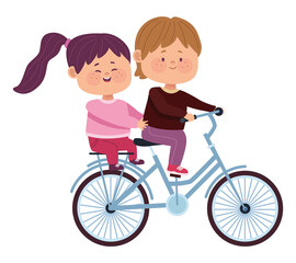 couple lovers in bicycle