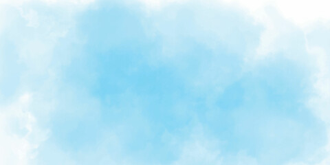 blue sky and clouds watercolor background.  The summer sky is colorful clearing day and beautiful nature in the morning. for backdrop decorative and wallpaper design.