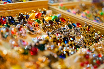 Gold jewelry, jewelry, brooch. Jewelry. Sparkling jewels.