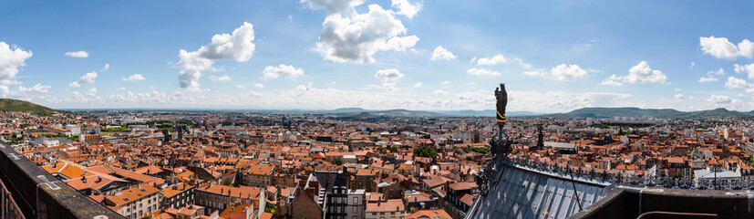 View from Clermont-Ferrand's cathedral on the city