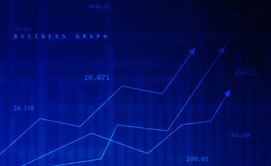 2d rendering Stock market online business concept. business Graph 
