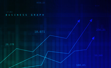 2d rendering Stock market online business concept. business Graph 
