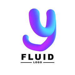 fluid color Creativity. Visual communication poster design. letter y logo
