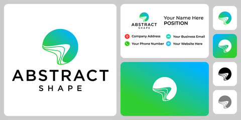 Abstract Shape technology logo design with business card template.

