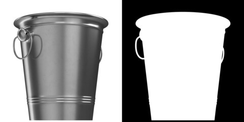 3D rendering illustration of an ice bucket