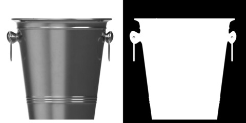 3D rendering illustration of an ice bucket