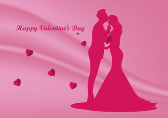 graphics style papercut couple with symbol heart concept valentines day for card vector illustration