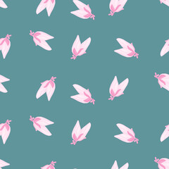 Buds flower seamless pattern. Decorative floral background.