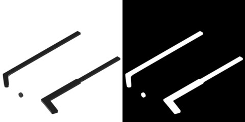 3D rendering of two ice hockey sticks and a puck