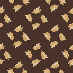Leaves of oak seamless pattern. Hand drawn natural background .