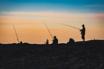 Fisherman at Surfer's End, Second Beach, Rhode ISland