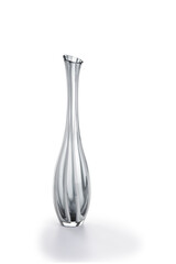 Gray long glass vase, isolated
