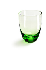 Cone shaped blue glass cup, isolated