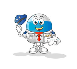 Obraz premium russia flag pilot mascot. cartoon vector