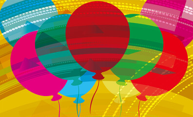 多様性　色々なカラーの風船のイラスト