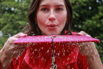Glitter on Graduate's Cap