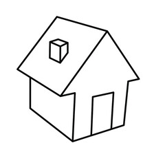 house linear icon on white background, vector illustration 