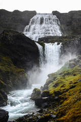 Impressive, two-tiered Dynjandi waterfall, Arnarfjörður, Westfjords, Iceland