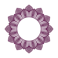 Circular frame pattern in form of mandala for Henna, Mehndi, tattoo, decoration. Decorative frame - ornament in ethnic oriental style. Coloring book page