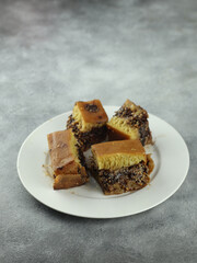 Indonesian snack food with nuts and chocolate mixed with flour - Martabak