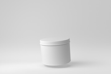 Round box on white background. Design Template, Mock up. 3D render.