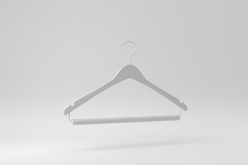 Coat hanger on white background. Paper minimal concept. 3D render. - obrazy, fototapety, plakaty