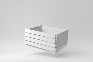 Wooden crate on white background. Design Template, Mock up. 3D render.