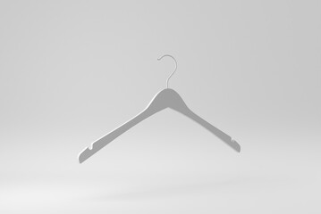 Coat hanger on white background. Paper minimal concept. 3D render.