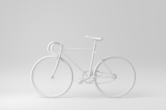 Road bike on white background. Design Template, Mock up. 3D render.