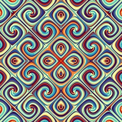Abstract digital geometrical pattern. Symmetric ornate pattern.