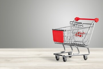 Black Friday 2021. Metal shopping cart for the huge sales on these dates.