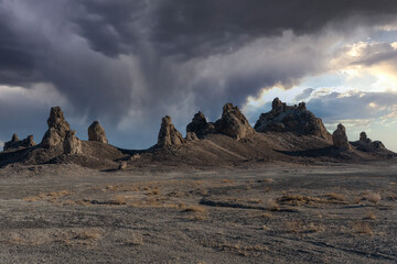 The Trona Pinnacles outside the town of Trona California. These pinnacles are made of volcanic tuft. 