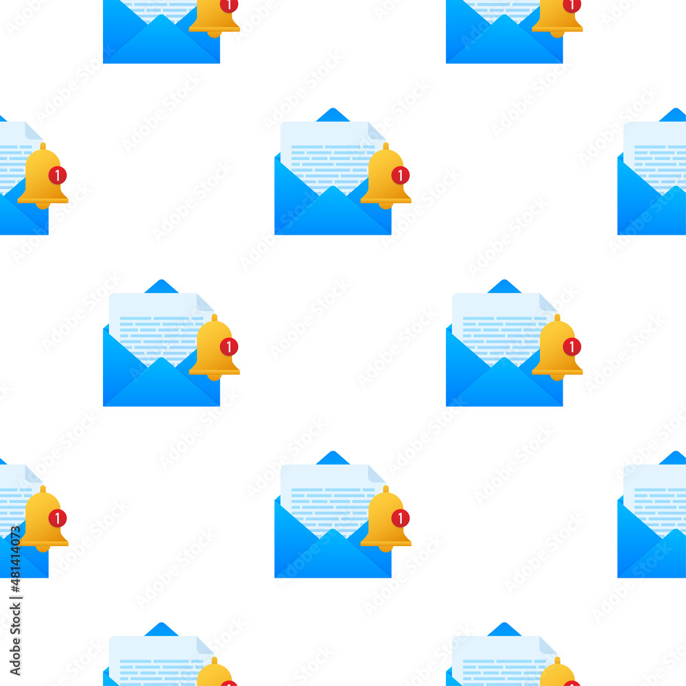 Poster enable reminder notification pattern. email notification. message alert. vector stock illustration.