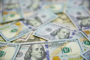 Background with money american hundred dollar bills