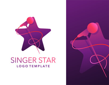 Singer star purple and violet logo