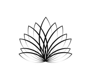 Blooming lotus on a white background. Symbol. Vector illustration.