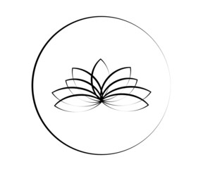 Blooming lotus on a white background. Symbol. Vector illustration.