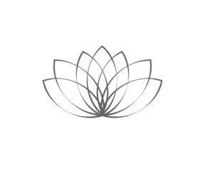 Blooming lotus on a white background. Symbol. Vector illustration.