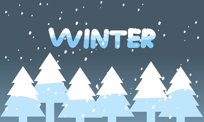snowy winter vector illustration. fir tree covered in snow