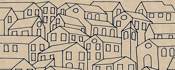 Imaginary city inspired by the old Tuscan towns - I'm the copyright owner of the graffiti images used in this picture.