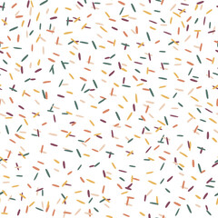 Sticks confetti seamless pattern abstract red, green, brown, yellow background