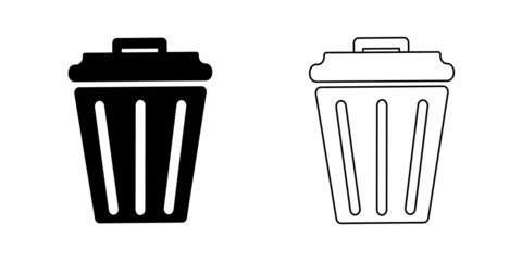 Recycle bin icon vector. Trash can sign. Delete symbol.