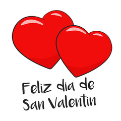 Feliz día de San Valentín. Spanish text. Happy Valentine's Day. Vector