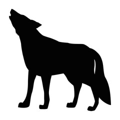 wolf howling silhouette