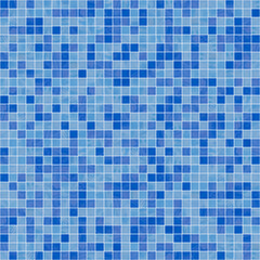 Seamless large texture of blue swimming pool square mosaic tiles - 481420213