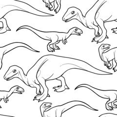 Small cute dinosaurs isolated on a white background.