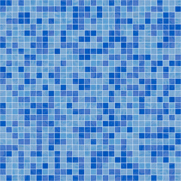 Seamless large texture of blue swimming pool square mosaic tiles