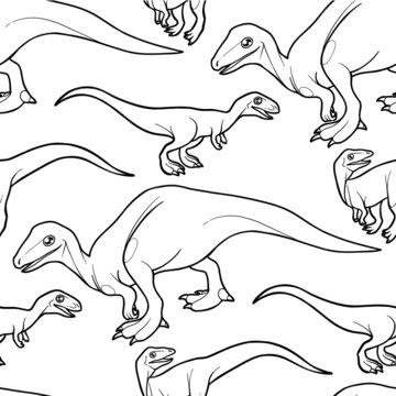 Small cute dinosaurs isolated on a white background.